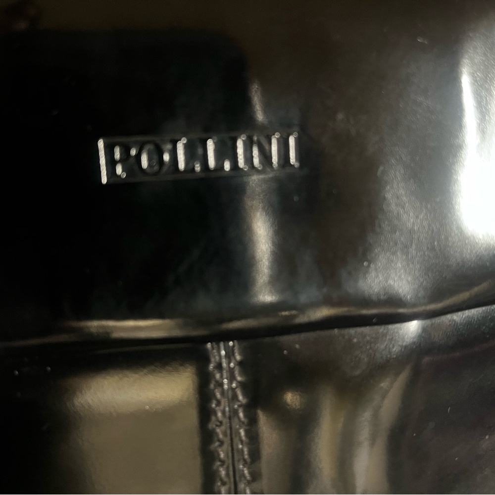 Pollini Glossy Black Leather Piece era 1990’s - Picture 2 of 8